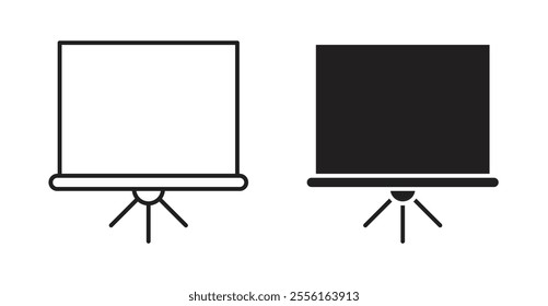 Presentation screen Filled flat icons set for apps and web ui designs.