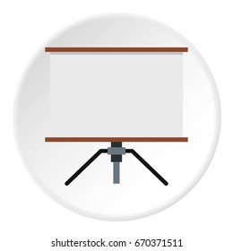Presentation screen icon in flat circle isolated vector illustration for web