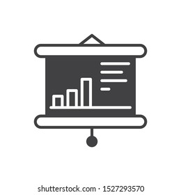 Presentation screen icon. flat simple pictogram. Business graph vector illustration