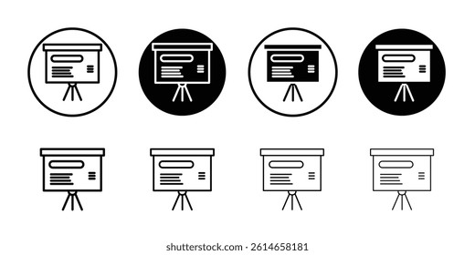 Presentation screen icon flat and simple set design