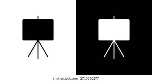 Presentation screen icon line art editable stroke and solid collection for app design