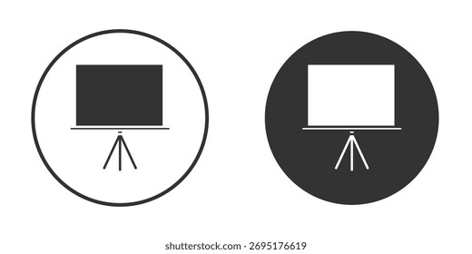 Presentation screen icons collection. Filled flat icons