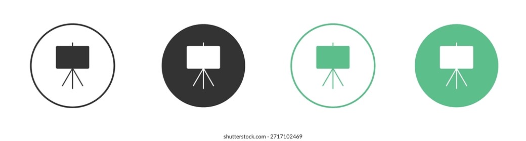 Ícones da tela Apresentação, Conjunto de Ícones de Linha e Silhueta.