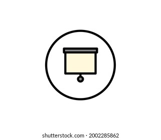Presentation screen line icon. High quality outline symbol for web design or mobile app. Thin line sign for design logo. Color outline pictogram on white background