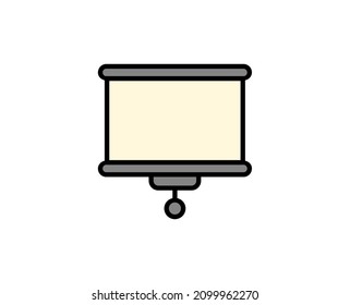Presentation screen line icon. High quality outline symbol for web design or mobile app. Thin line sign for design logo. Color outline pictogram on white background