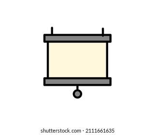 Presentation screen line icon. High quality outline symbol for web design or mobile app. Thin line sign for design logo. Color outline pictogram on white background