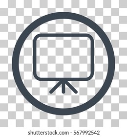 Presentation Screen rounded icon. Vector illustration style is flat iconic symbol inside a circle, smooth blue color, transparent background. Designed for web and software interfaces.