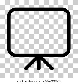 Presentation Screen vector icon. Illustration style is flat iconic black symbol on a transparent background.