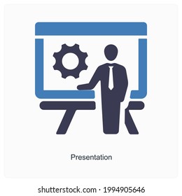 Concepto de icono de presentación o seminario