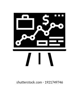 presentation for shareholders glyph icon vector. presentation for shareholders sign. isolated contour symbol black illustration