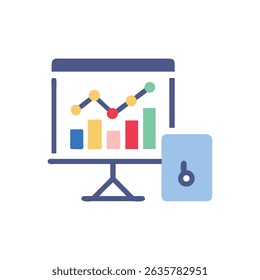 Presentation showing data insights with data chart and graph