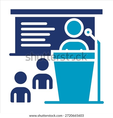 Presentation Skill Icon. Simple Vector Glyph Duotone Illustration.