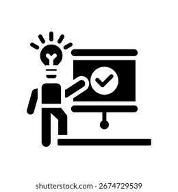 Apresentação Habilidades Ícone Glifo Vetor Ilustração