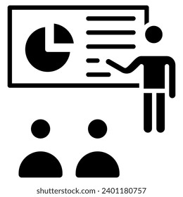 Präsentationsfähigkeiten Symbol, Linie, Vektorgrafik