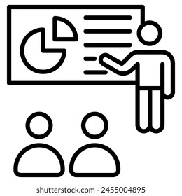 Presentation Skills icon line vector illustration
