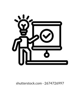 Ícone de Habilidades da Apresentação - Ilustração do Vetor de Contorno