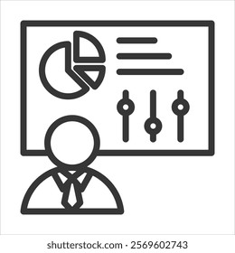 Presentation Skills Outline Icon Vector Illustration