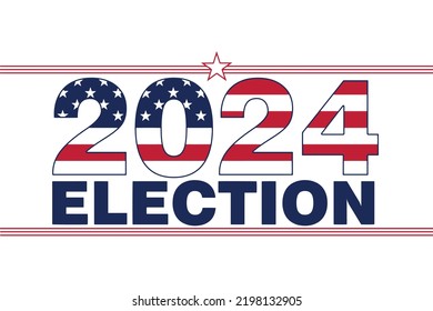 presentation slide 2024 election text american flag overlay copy message vector