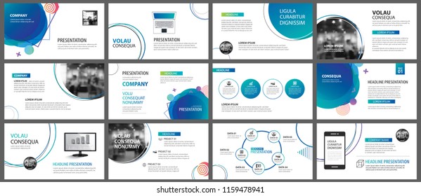 Presentation and slide layout background. Design blue and green gradient geometric template. Use for business annual report, flyer, marketing, leaflet, advertising, brochure, modern style.