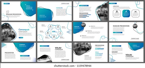 Presentation and slide layout background. Design blue and green gradient geometric template. Use for business annual report, flyer, marketing, leaflet, advertising, brochure, modern style.