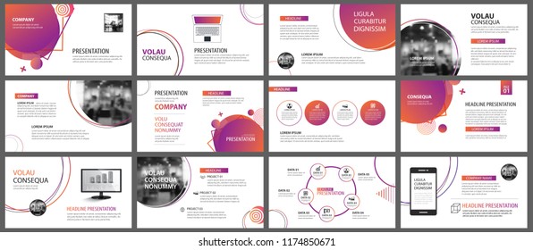 Presentation and slide layout background. Design orange and purple gradient geometric template. Use for business annual report, flyer, marketing, leaflet, advertising, brochure, modern style.