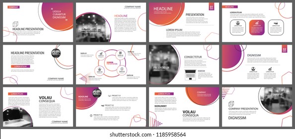 Presentation and slide layout background. Design orange and purple gradient geometric template. Use for business annual report, flyer, marketing, leaflet, advertising, brochure, modern style.