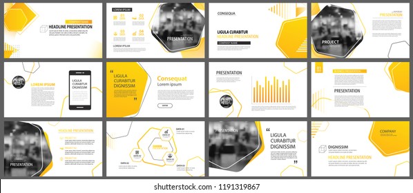 Presentation and slide layout background. Design yellow and orange gradient geometric template. Use for business annual report, flyer, marketing, leaflet, advertising, brochure, modern style. - Shutterstock ID 1191319867