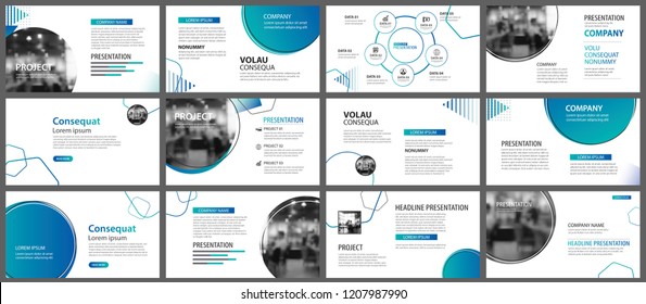 Presentation and slide layout background. Design blue gradient circle template. Use for business annual report, flyer, marketing, leaflet, advertising, brochure, modern style.