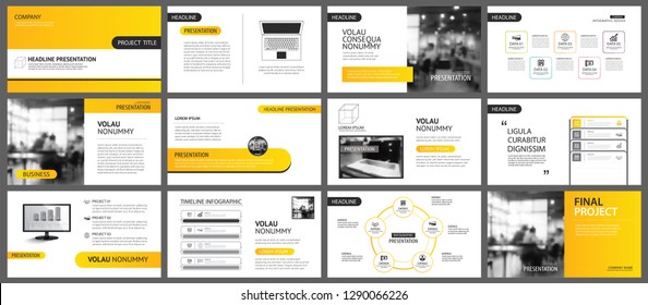 Presentation and slide layout background. Design yellow and orange gradient geometric template. Use for business annual report, flyer, marketing, leaflet, advertising, brochure, modern style.