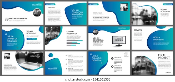 Presentation and slide layout background. Design blue and green gradient template. Use for business annual report, flyer, marketing, leaflet, advertising, brochure, modern style.