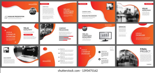 Presentation and slide layout background. Design red and orange gradient template. Use for business annual report, flyer, marketing, leaflet, advertising, brochure, modern style.