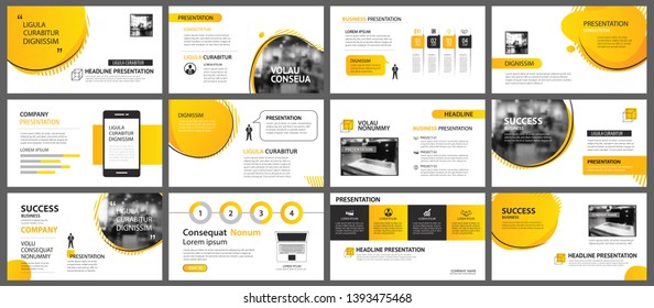 Presentation and slide layout background. Design yellow and orange gradient geometric template. Use for business annual report, flyer, marketing, leaflet, advertising, brochure, modern style.
