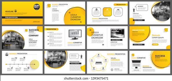 Presentation and slide layout background. Design yellow and orange gradient geometric template. Use for business annual report, flyer, marketing, leaflet, advertising, brochure, modern style.