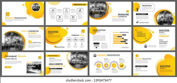 Presentation and slide layout background. Design yellow and orange gradient geometric template. Use for business annual report, flyer, marketing, leaflet, advertising, brochure, modern style.