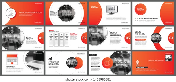 Presentation and slide layout background. Design red gradient circle template. Use for business annual report, flyer, marketing, leaflet, advertising, brochure, modern style.