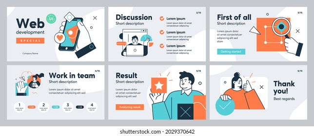 Presentation and slide layout background. Design template with business people. Use for business annual report, flyer, marketing, leaflet, advertising, brochure, modern style. Vector illustration