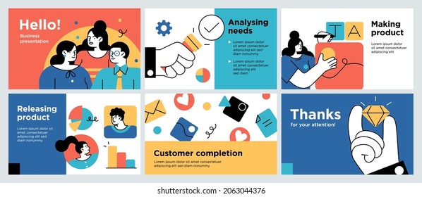 Presentation and slide layout background. Design template with business people. Use for business annual report, flyer, marketing, leaflet, advertising, brochure, modern style. Vector