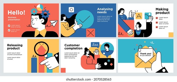 Presentation and slide layout background. Design template with business people. Use for business annual report, flyer, marketing, leaflet, advertising, brochure, modern style. Vector