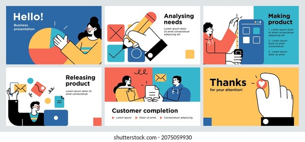 Presentation And Slide Layout Background. Design Template With Business People. Use For Business Annual Report, Flyer, Marketing, Leaflet, Advertising, Brochure, Modern Style. Vector