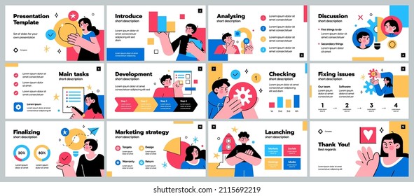 Presentation and slide layout background. Design template with business people. Use for business annual report, flyer, marketing, leaflet, advertising, brochure, modern style. Vector illustration