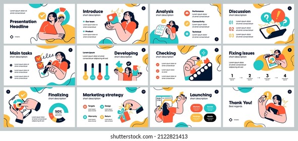 Presentation and slide layout background. Design template with business people. Use for business annual report, flyer, marketing, leaflet, advertising, brochure, modern style. Vector illustration