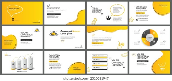 Presentation and slide layout background. Design yellow color summer theme template. Use for keynote, presentation, slide, leaflet, advertising, template.