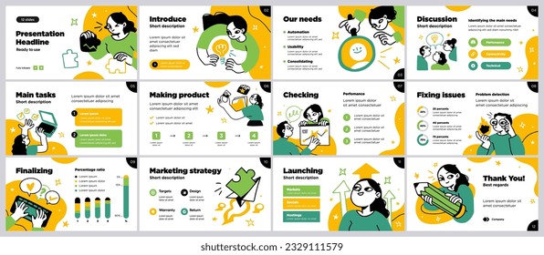 Presentation and slide layout background. Design template with business people. Use for business annual report, flyer, marketing, leaflet, advertising, brochure, modern style. Vector illustration