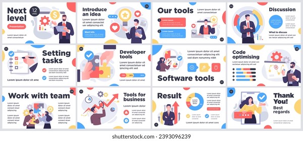 Presentation and slide layout background. Design template with business people. Use for business annual report, flyer, marketing, leaflet, advertising, brochure, modern style. Vector illustration