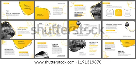 Presentation and slide layout background. Design yellow and orange gradient geometric template. Use for business annual report, flyer, marketing, leaflet, advertising, brochure, modern style.