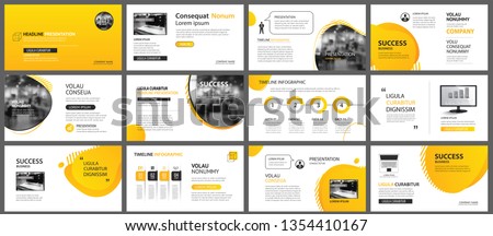 Presentation and slide layout background. Design yellow and orange gradient geometric template. Use for business annual report, flyer, marketing, leaflet, advertising, brochure, modern style.