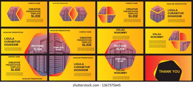 Presentation and slide layout background. elements for slide presentations on a yellow Background. Use for business annual report, brochure, flyer, marketing, leaflet, advertising, modern style.Vector