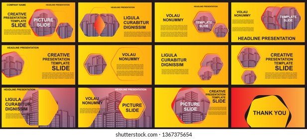Presentation and slide layout background. elements for slide presentations on a yellow Background. Use for business annual report, brochure, flyer, marketing, leaflet, advertising, modern style.Vector