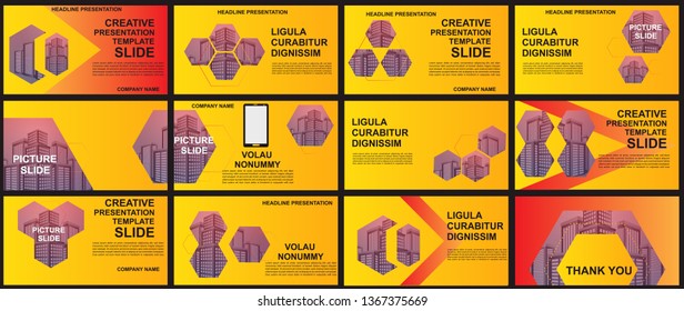 Presentation and slide layout background. elements for slide presentations on a yellow Background. Use for business annual report, brochure, flyer, marketing, leaflet, advertising, modern style.Vector