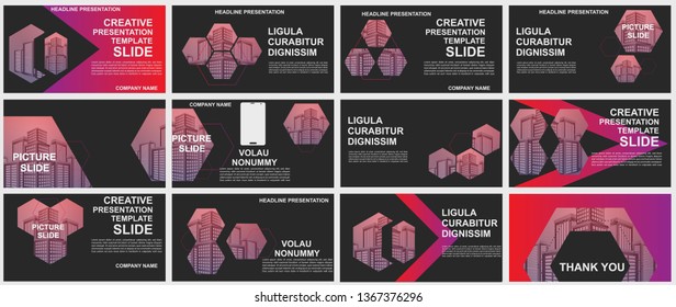 Presentation and slide layout background. elements for slide presentations on a black Background. Use for business annual report, brochure, flyer, marketing, leaflet, advertising, modern style.Vector